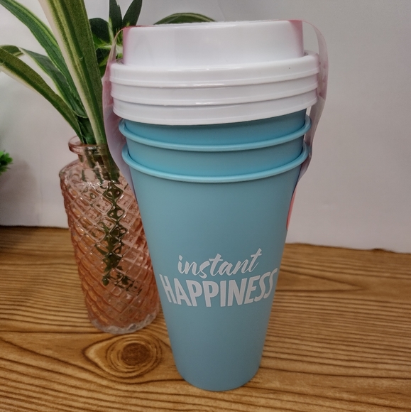 Reusable Coffee Tea Cups 3 Pack Blue - Picture 2 of 7